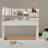 36-Inch Modern 2-Tier Desktop Bookshelf with 2 Drawers – Sleek Desk Organizer