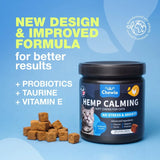 Cat Calming Treats – Hemp & Melatonin Soft Chews with Hemp Seed Oil & Probiotics for Anxiety & Stress Relief
