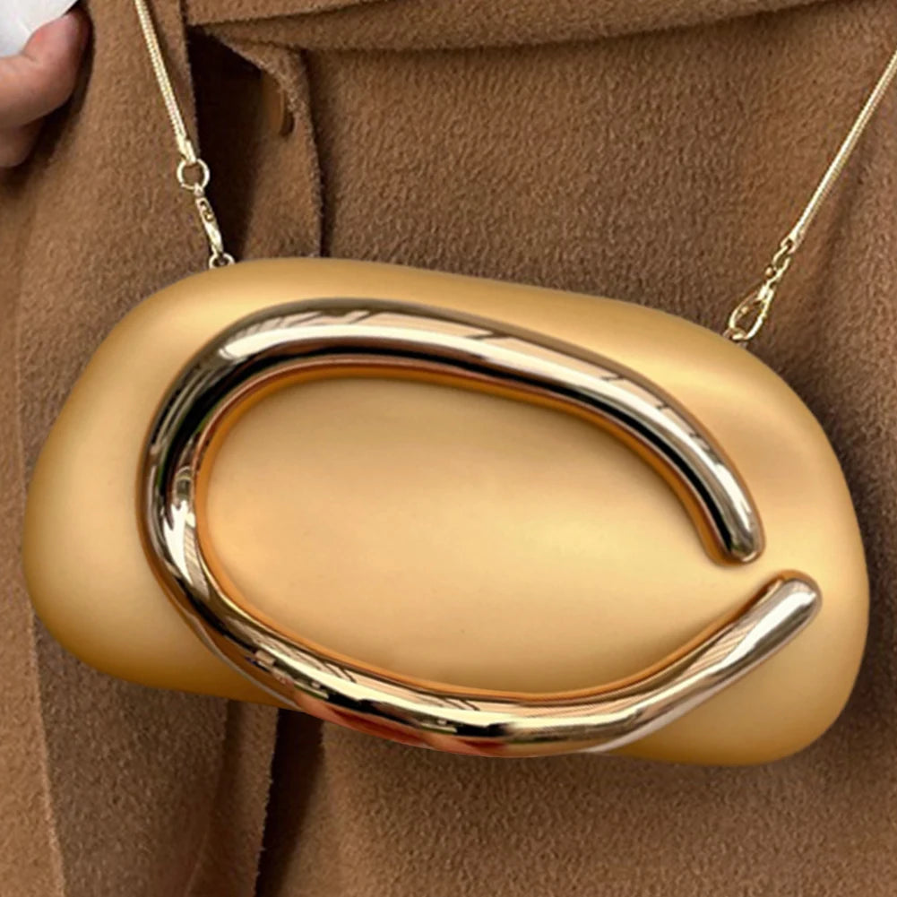 Women’s Retro PU Leather Clutch Bag – Elegant Evening Party Shoulder Crossbody Purse with Chain Strap & Phone Holder
