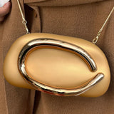 Women’s Retro PU Leather Clutch Bag – Elegant Evening Party Shoulder Crossbody Purse with Chain Strap & Phone Holder