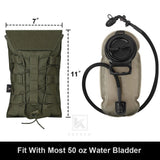 KRYDEX 500D Tactical Hydration Carrier – MOLLE 50oz Water Bladder Pouch | 1.5L Outdoor Hiking Hydration Pack