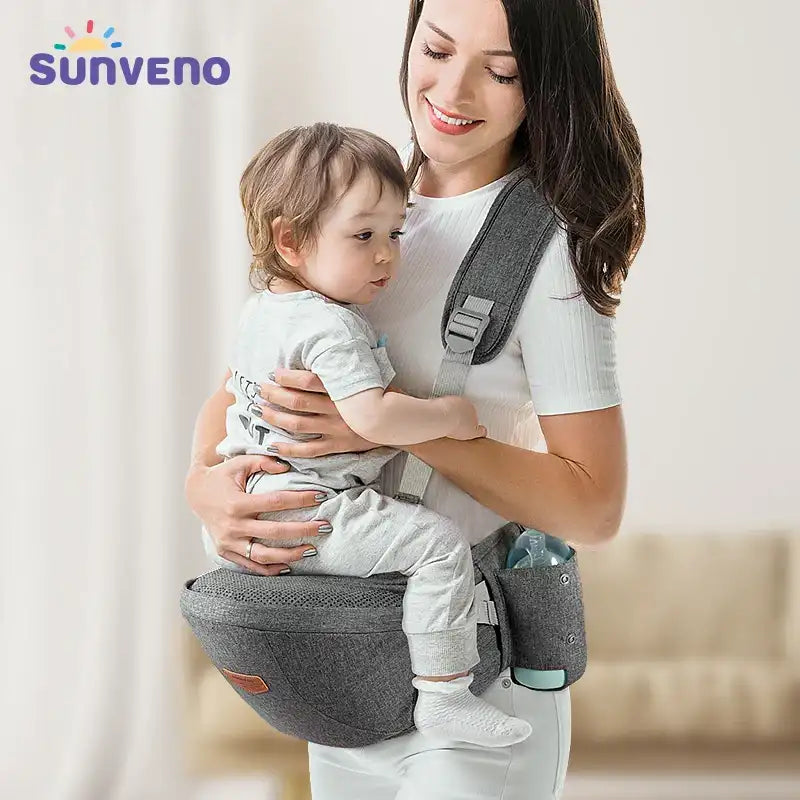 Sunveno One-Shoulder Adjustable Baby Carrier – Ergonomic Hip Seat Sling for Newborns & Toddlers