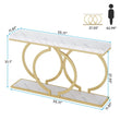 Tribesigns 55" Gold Console Table – Modern Faux Marble Entryway & Sofa Table | Narrow Long Accent Table for Hallway or Living Room