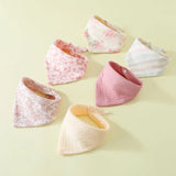 6-Piece Baby Bibs Set – Soft Cotton Muslin Gauze Burp Cloths | 2-Layer Feeding & Drool Towels for Newborns