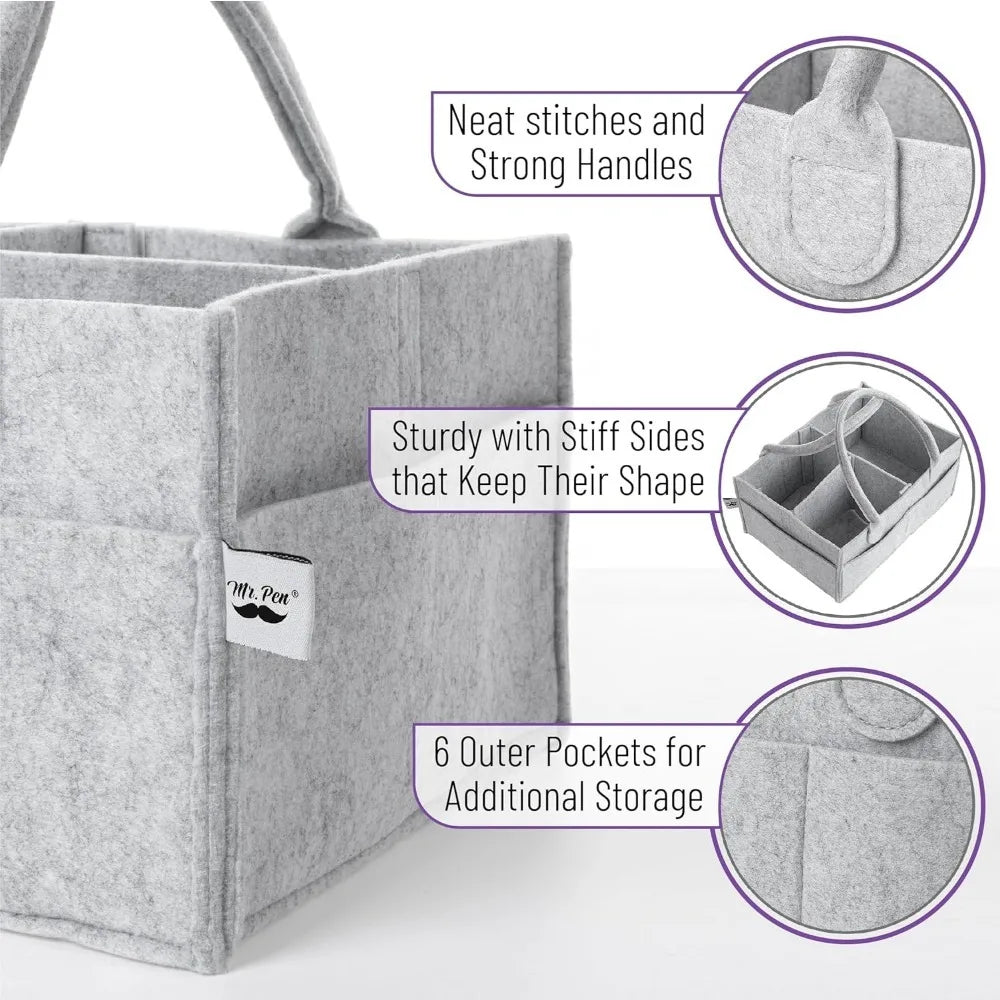 Portable Baby Diaper Caddy Organizer – Car & Home Multi-Pocket Changing Table Tote
