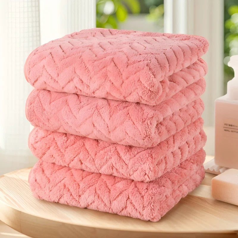Solid Color Towel Set – 4pcs Ultra Soft & Highly Absorbent Towels, 4 Color Options for Bathroom, Kitchen & Daily Home Use