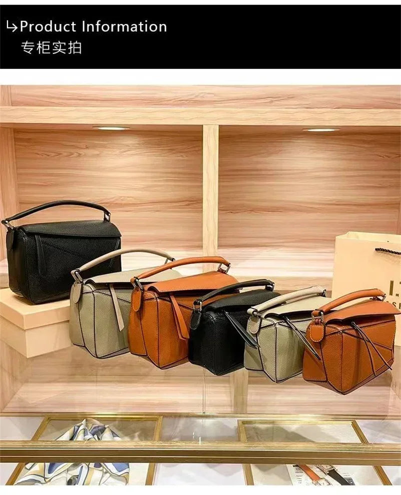 2024 Street-Trend Cowhide Woven Tote Bag for Women – Luxury Genuine Leather Designer Handbag