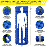 Outdoor Inflatable Sleeping Mat – 4" Thick Camping Air Mattress with Built-In Pillow & Pump for Hiking 🏕️💤