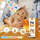 20in Cream Round Cat & Dog Bed – Washable Plush Sleeping Sofa with Nonslip Bottom, Breathable & Soft Cushion for Pets