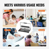 34-Hole Coil Spiral Binding Machine – Adjustable Letter/A4/A5 Punch & Bind System with 120-Sheet Capacity