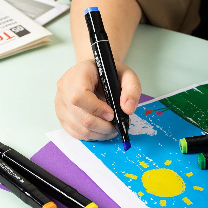 Deli Art Markers Set – 40/60/80 Dual-Tip Coloring Marker Pens & Highlighters
