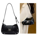 Women’s PU Leather Waterproof Satchel – Large Capacity Armpit Bag with Adjustable Strap (Y2K Style)