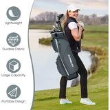 Tangkula lightweight golf cart bag – 14-way top dividers with cooler pocket, 7 zippered compartments & shoulder strap