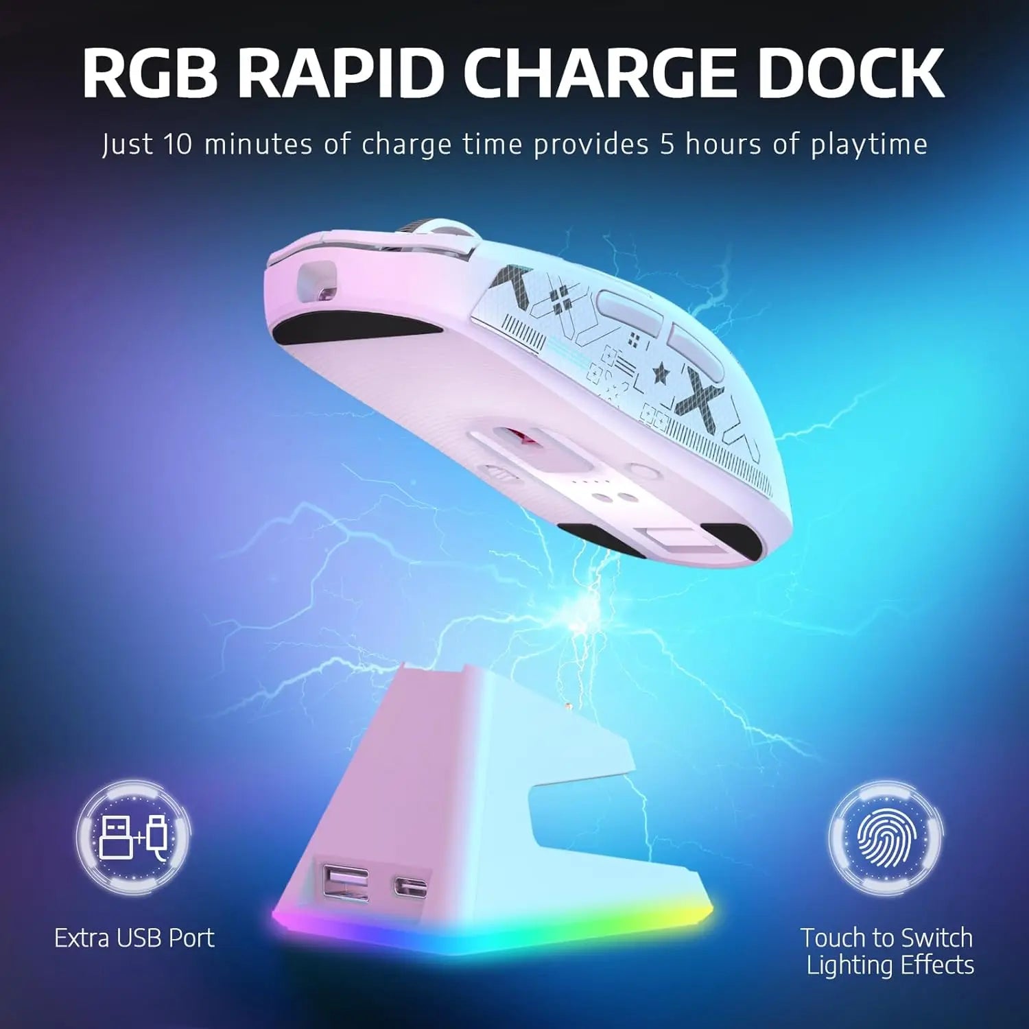 MambaSnake X Attack Shark X6 – Superlight 49 g Gaming Mouse with Adjustable 26K DPI Sensor & Magnetic RGB Dock