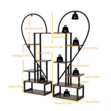 Heart-Shaped 6-Tier Metal Plant Stand Shelf – Indoor & Outdoor Display Rack for Plants