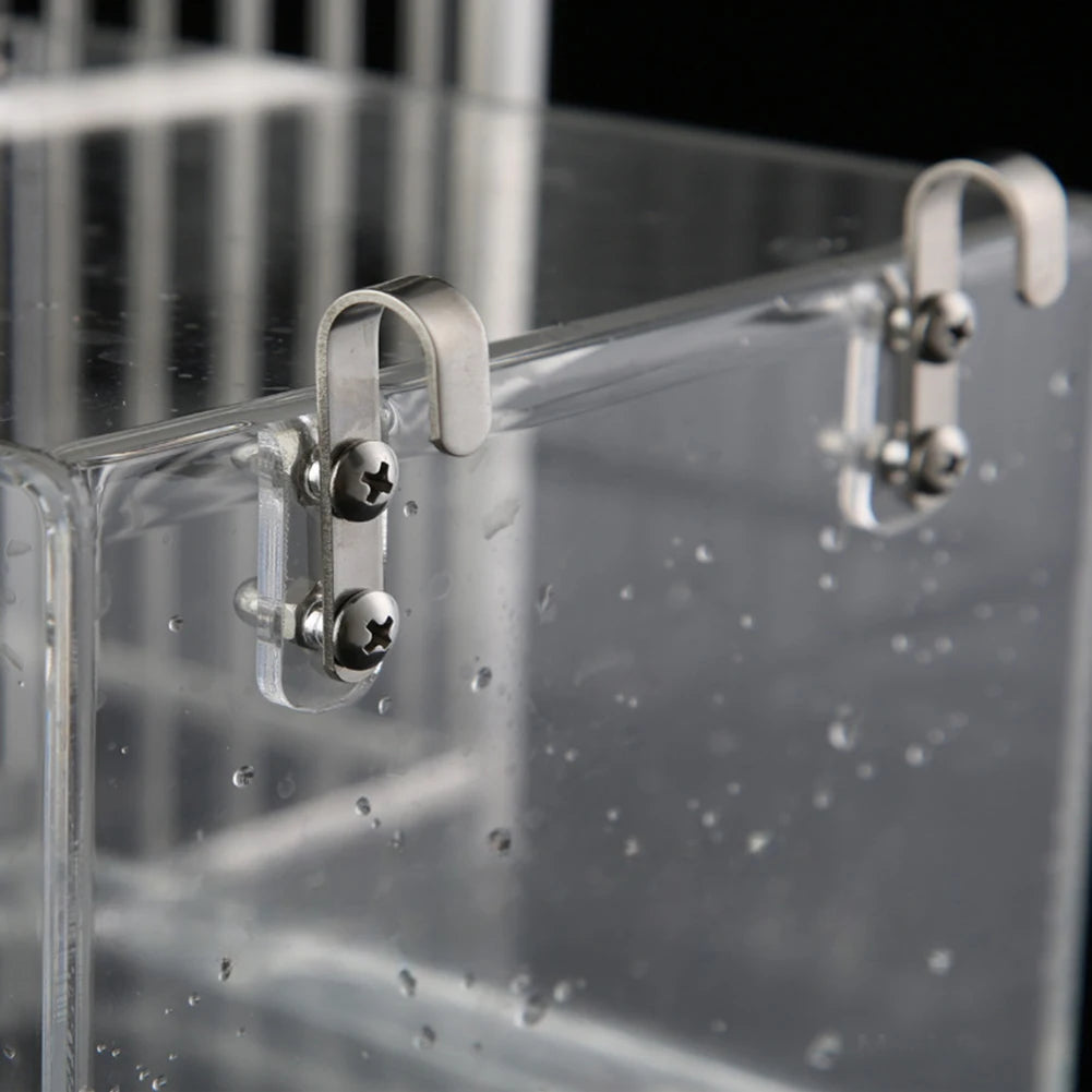 Transparent Acrylic Bird Bath Box – Hanging Water Tub for Cages, Thickened Shower Accessory for Parrots, Canaries & Budgies