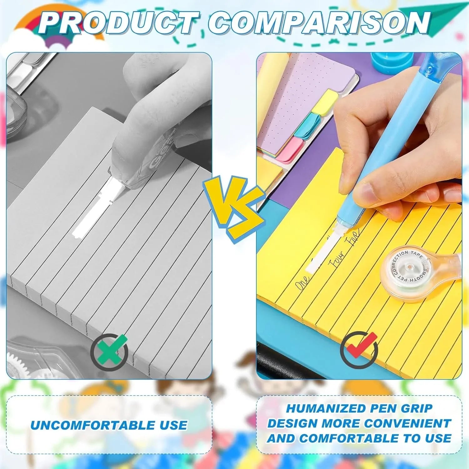 10-Pack Correction Tape Pens – 0.2″ × 236″ School & Office Supplies
