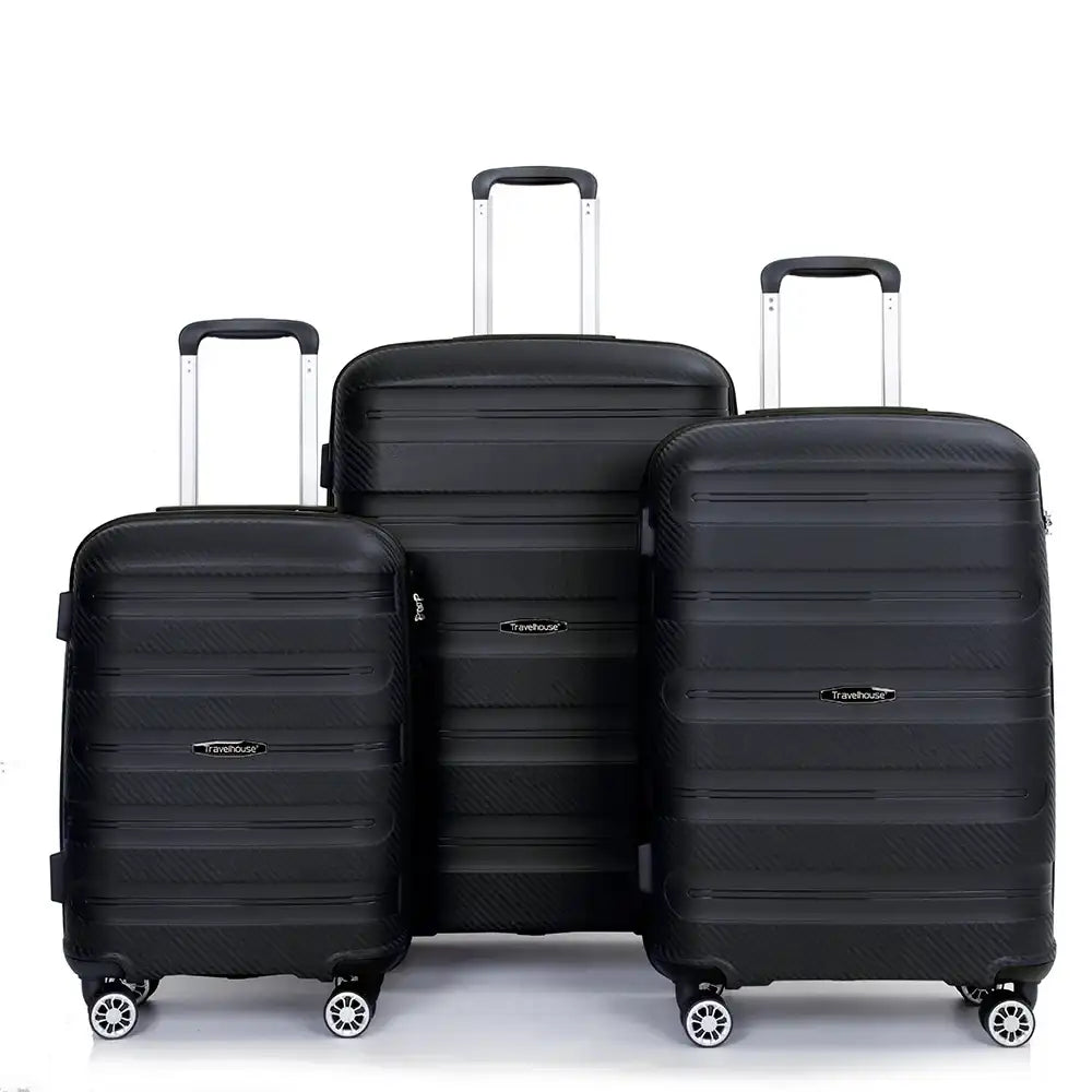 Travelhouse 3-Piece Hardshell Luggage Set – Spinner Wheels, TSA Lock, Lightweight Travel Trio
