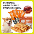 Beef & Chicken Jerky Cat Snacks – Nutritious, Preservative-Free Strips, 25g Beef & 500g Chicken Pack for Cats & Dogs
