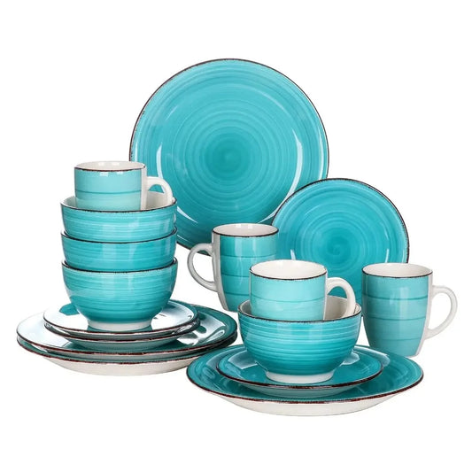 Vancasso Bella 16-Piece Porcelain Dinnerware Set – Vintage Ceramic Plates, Bowls & Mugs (Service for 4)