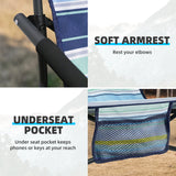 Tisetrail Portable Beach Chair – Low-Back Sling Folding Chair with Cup Holder for Adults (Lightweight, Indoor/Outdoor, Camping/Travel)