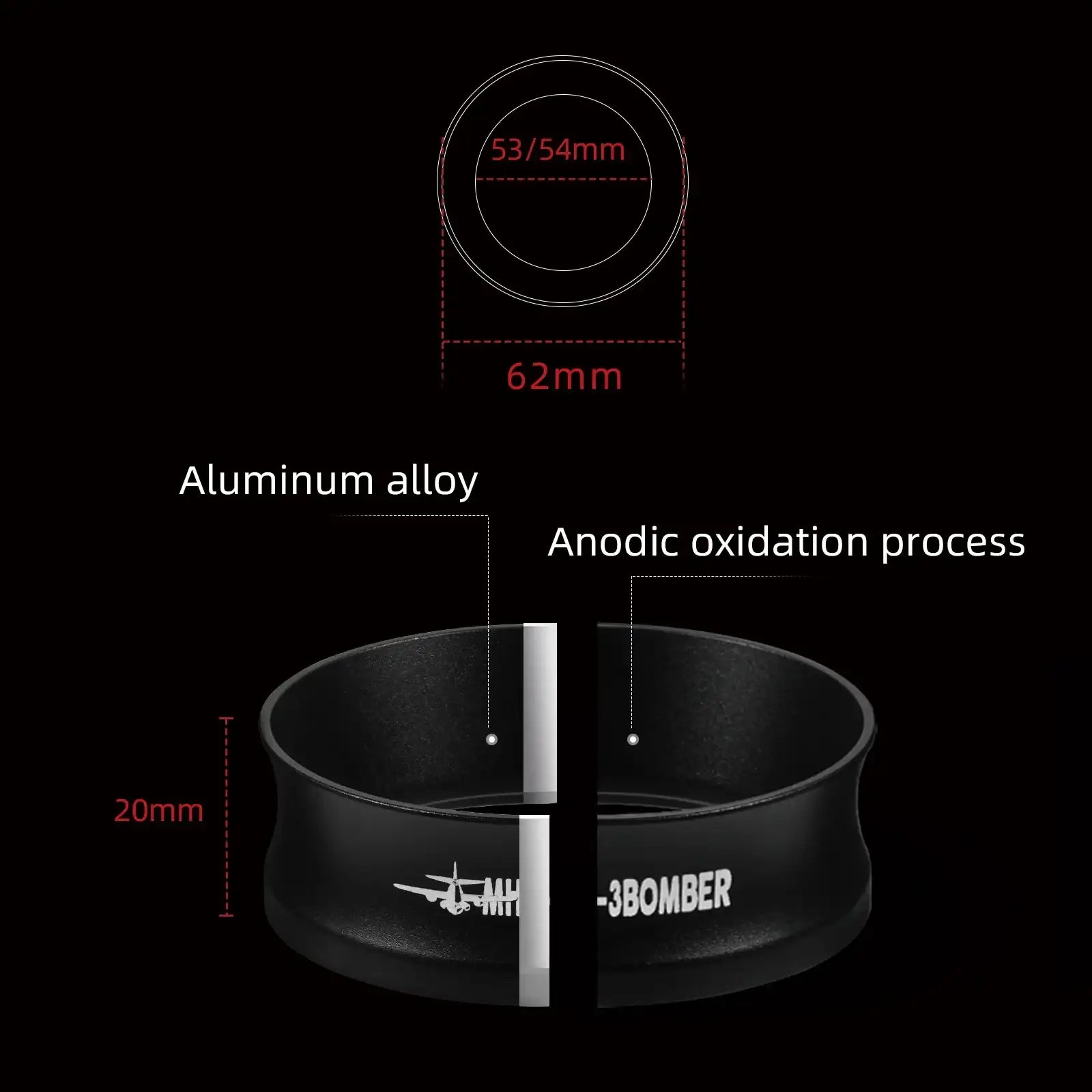 “MHW-3BOMBER Magnetic Coffee Dosing Ring – 53–58mm Espresso Portafilter Funnel Barista Tool for Precise Brewing”