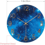 12” Silent Non-Ticking Galaxy Wall Clock – Cosmic Battery-Operated Analog Clock for Bedroom, Living Room, Kitchen & Office