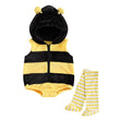 Lioraitiin Baby Bee Costume – Infant Sleeveless Hooded Romper with Long Socks Set, Newborn Halloween Outfit 0–24M