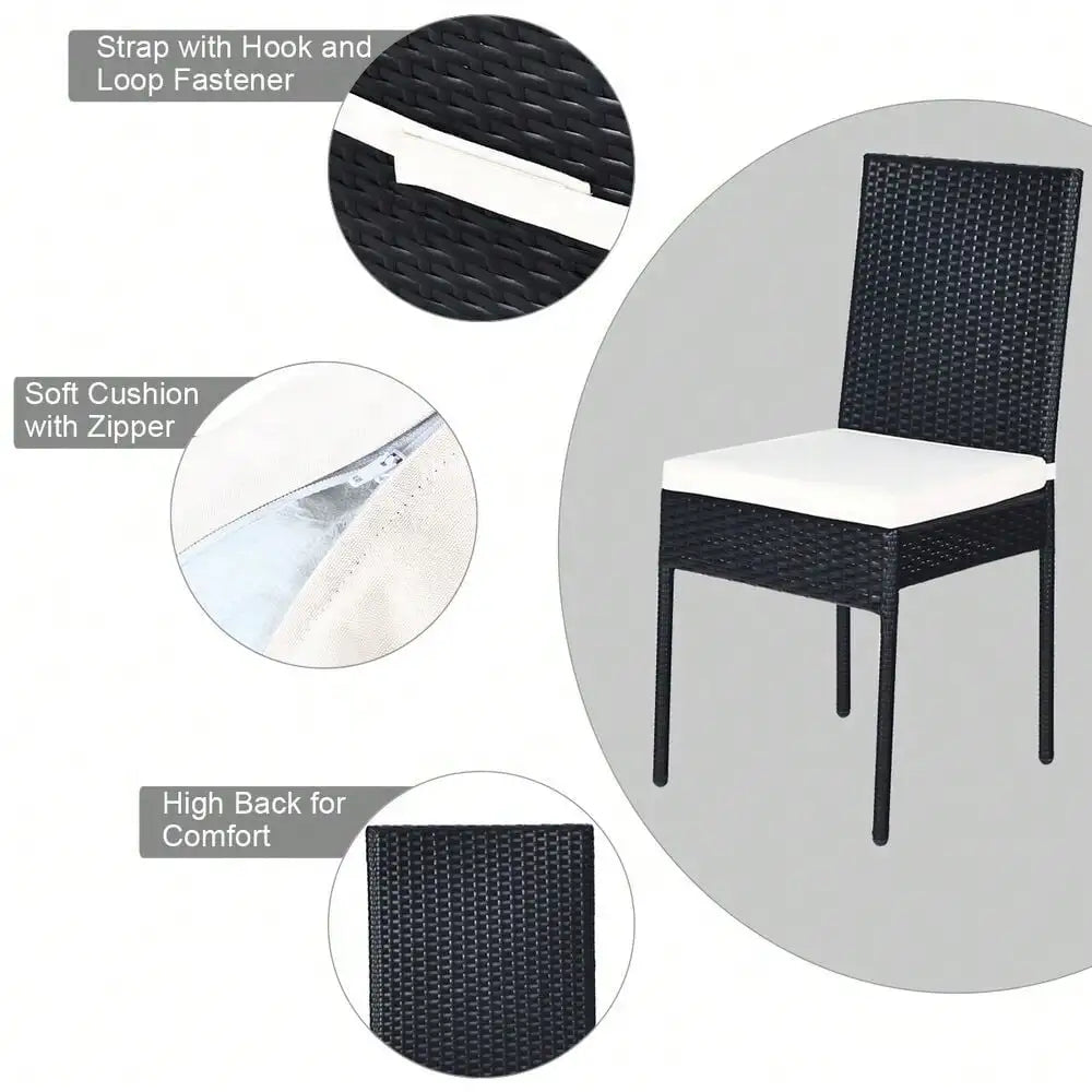 “10-Piece Rattan Patio Dining Set – Outdoor Glass-Top Table with 9 Cushioned Chairs”