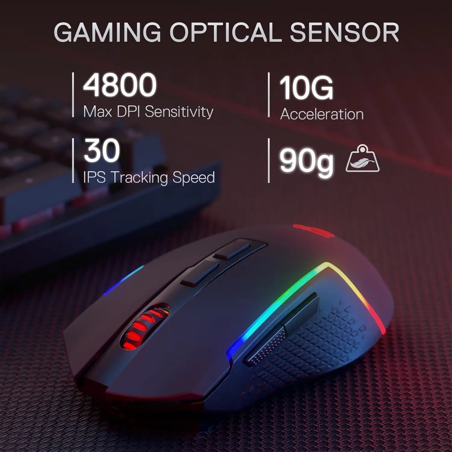 Redragon S142 Wireless Gaming Keyboard & Mouse Combo – 98-Key K515 PRO RGB Membrane Keyboard with Wireless Gaming Mouse
