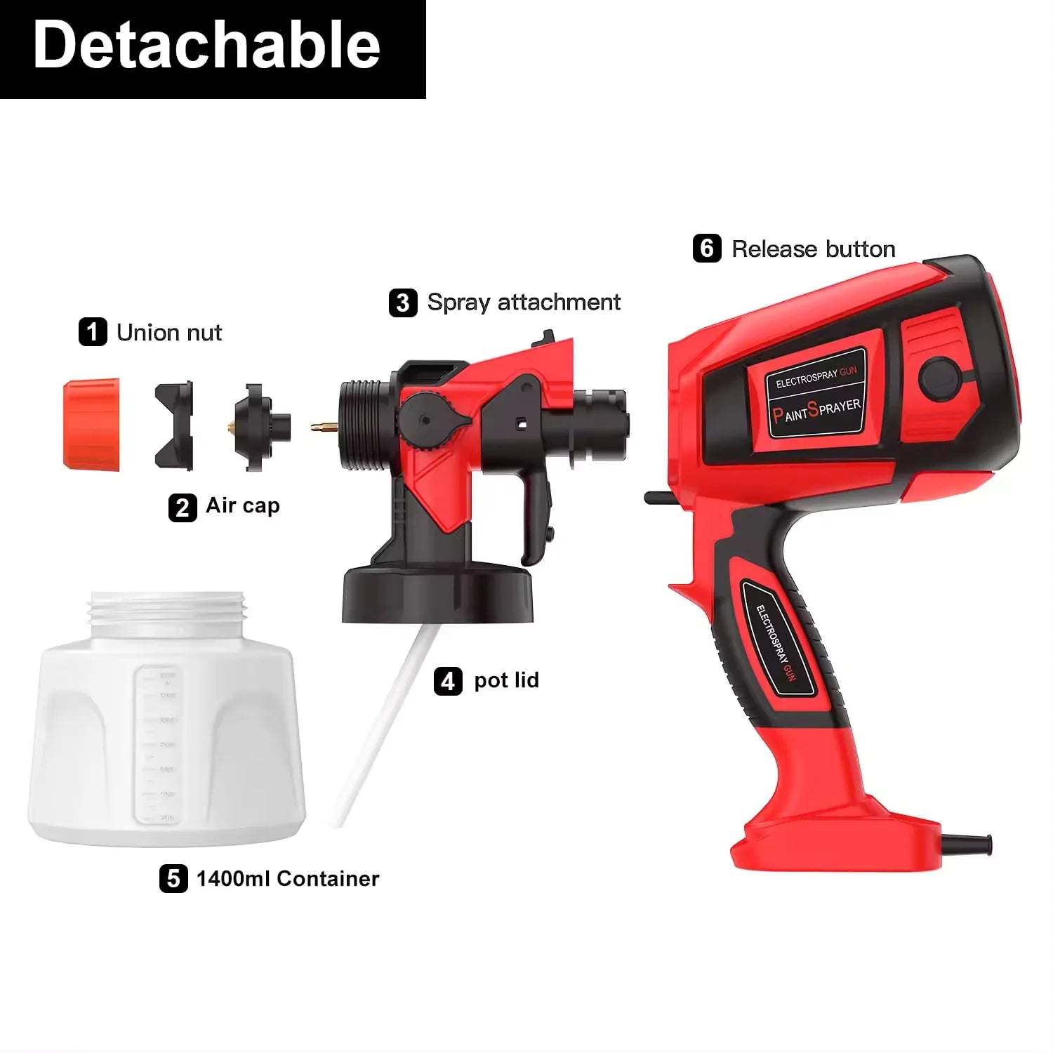 “800W Cordless Electric Spray Gun – High Power 900ml Paint Sprayer for Furniture, Cabinets, Walls, Doors & Fence”