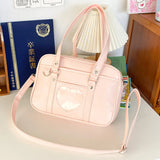 Women’s Transparent Love-Heart Satchel – Adjustable Strap PU Crossbody Bag