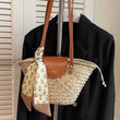 Straw Woven Large Capacity Tote Bag for Women – Woven Shoulder Bag for Beach, Party & Vacation