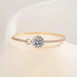 S925 Silver Sunflower Moissanite Bracelet – Unisex 6.5mm Gemstone Jewelry Gift 🌻✨