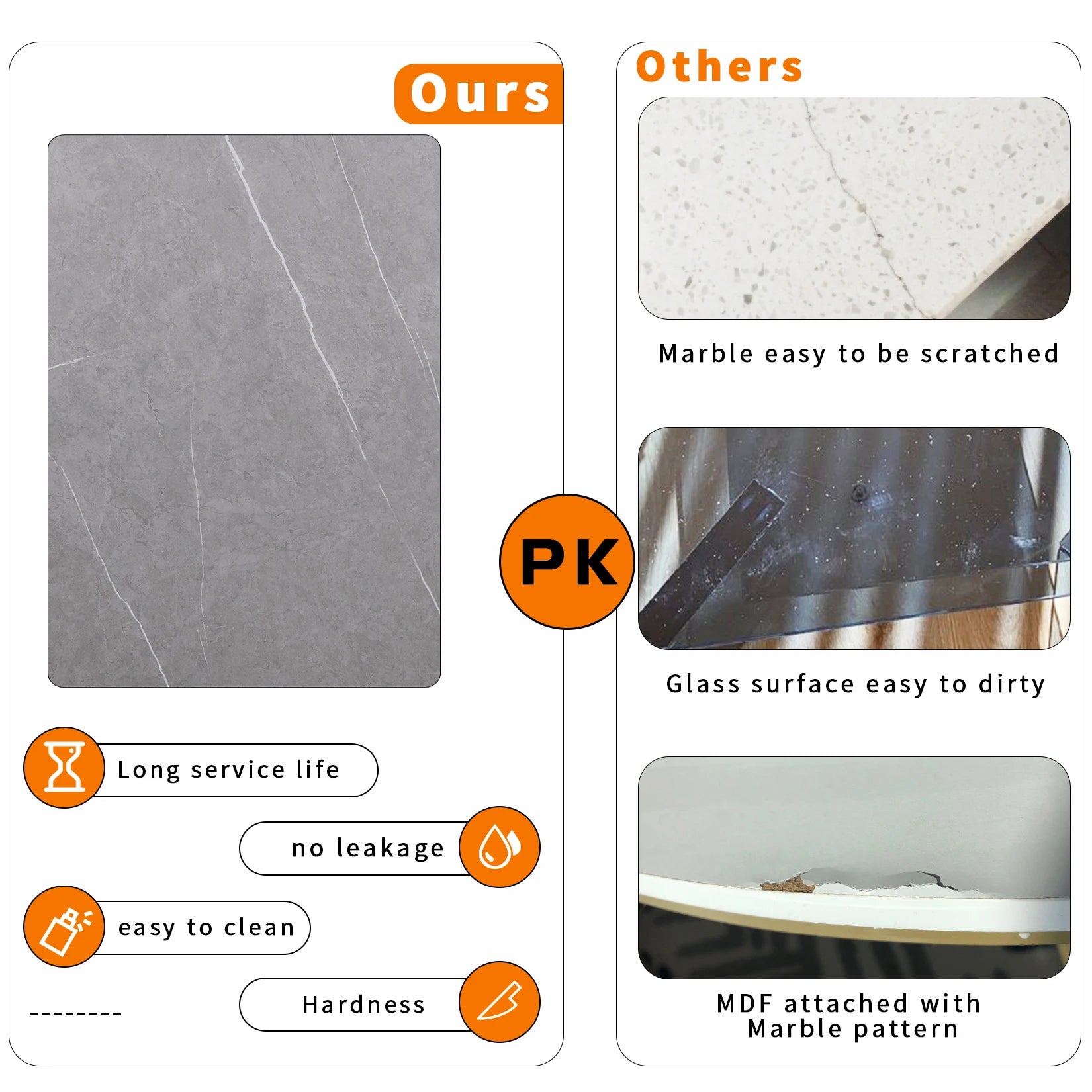 Set of 2 Real Marble Round Nesting Coffee Tables – Grey Accent Side Tables with Metal Legs & Waterproof Surface ☕⚪