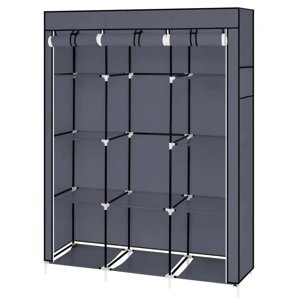 67″ Portable Closet Organizer – Wardrobe Storage Organizer with 10 Shelves, Quick & Easy to Assemble (Gray)