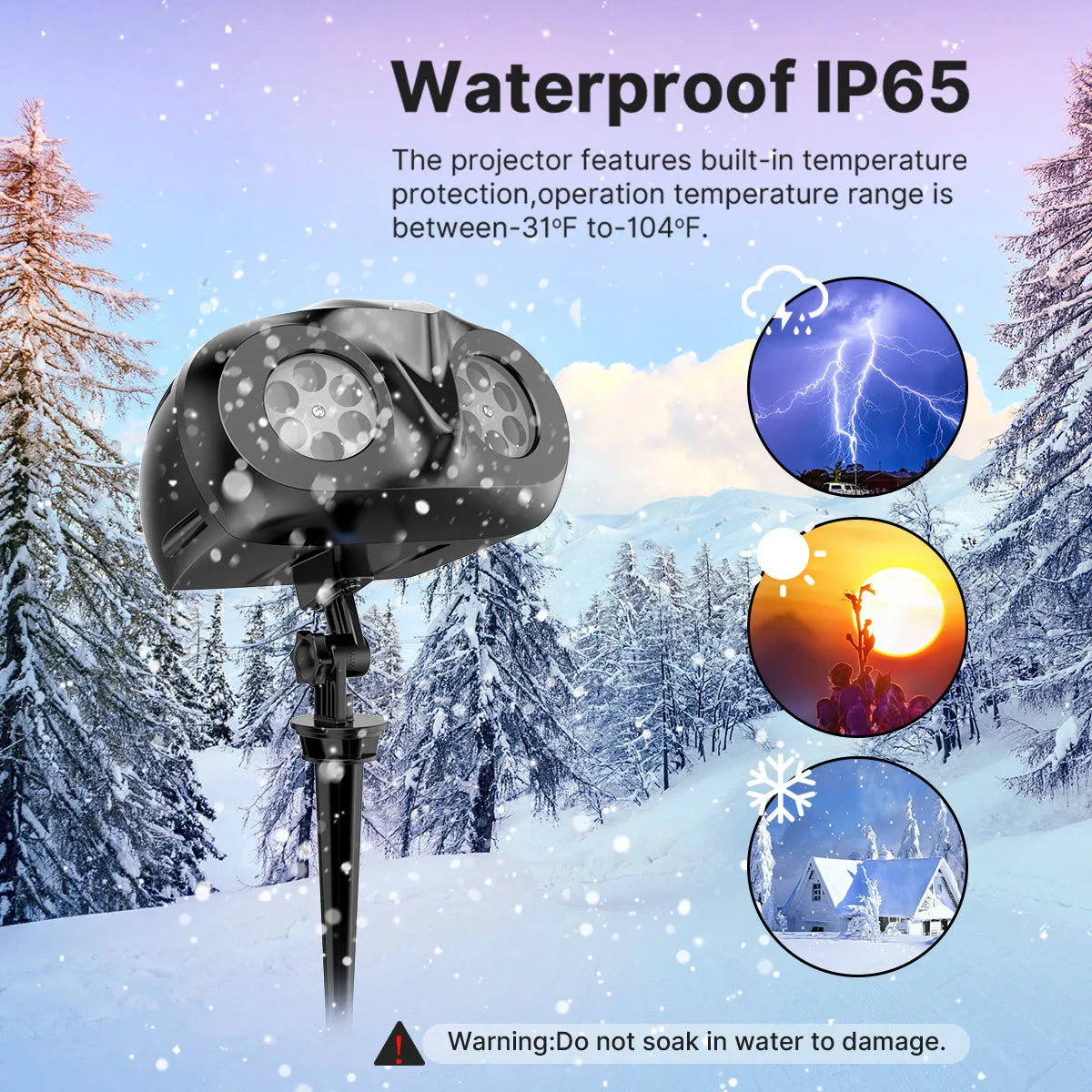 Double Head Snowfall Christmas Projector Lights – Waterproof Outdoor 2-in-1 Rotating Lamp with Remote & Timer