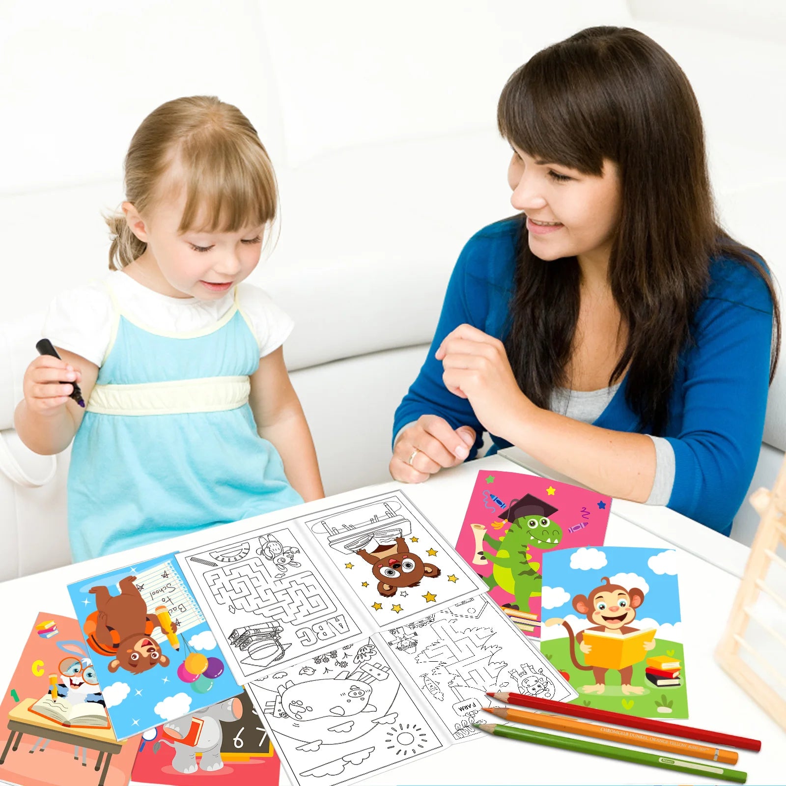 42-Pack Mini Graduation Coloring Books – Classroom Party Favors for Kindergarten & Preschool Kids 🎉