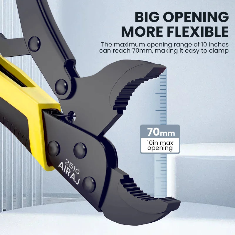 AIRAJ Locking Pliers Set – 5 Piece Quick-Release Curved-Jaw Vise-Grips for Strong Clamping & Metal Bending