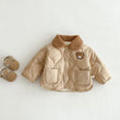 Children’s Teddy Bear Warm Cotton Jacket & Snow Pants Set – Korean Style Winter Coat for Boys & Girls