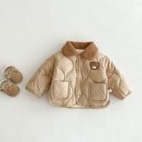 Children’s Teddy Bear Warm Cotton Jacket & Snow Pants Set – Korean Style Winter Coat for Boys & Girls