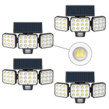 Solar Security Lights – 3000LM 3-Head Motion Sensor Flood Lights, 150° Wide Angle, Auto On/Off, 3 Modes (1/2/4 Pack Options)