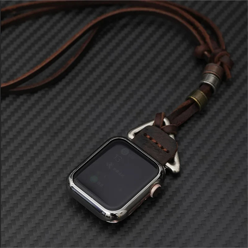 Leather Strap for Apple Watch – Bracelet Style Band for Ultra & Series 2–8, Compatible with 38/40/41/42/44/45/49mm Models