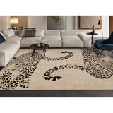 Leopard Print Area Rug 8x10 – Washable Ultra-Thin Non-Slip Modern Rug for Living Room & Bedroom