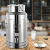 “Stainless Steel Milk Can Transport Barrel with Spigot – 20 L Beverage Dispenser”