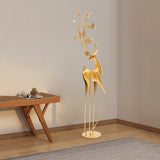 Gold Deer Statue Decoration – Retro Freestanding Deer Figurine | Elegant Home & Office Sculpture Décor
