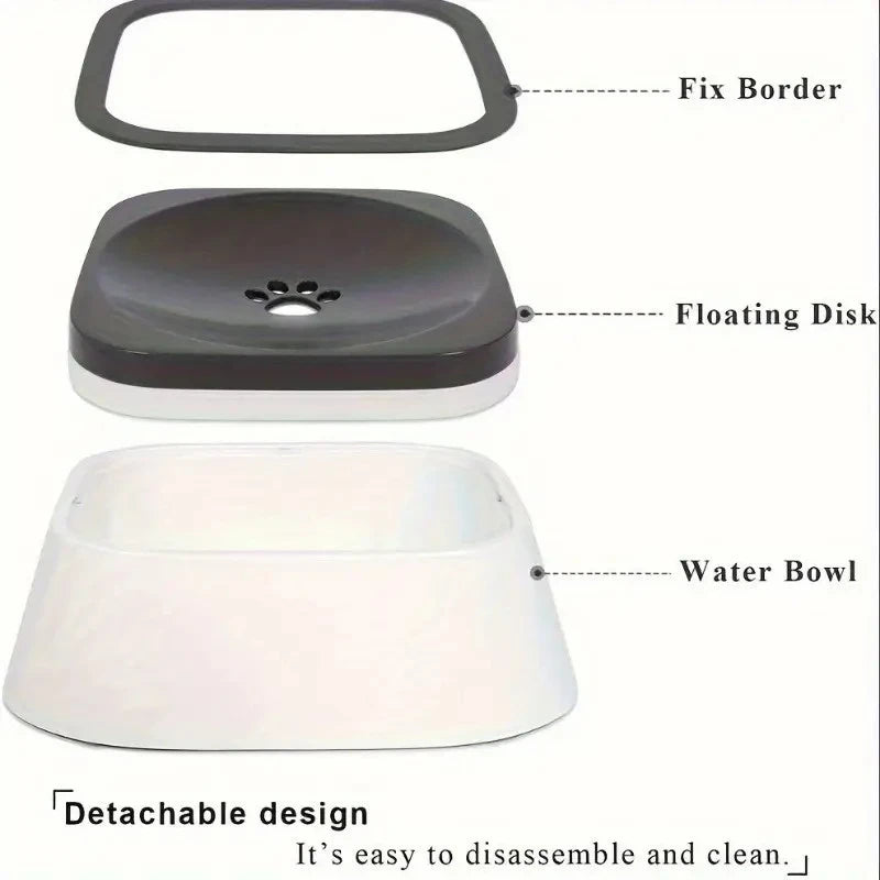 Spill-Proof Pet Water Bowl – Floating Filter, Non-Slip Base, Portable BPA-Free Design for Dogs & Cats