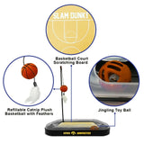 NCAA Licensed Iowa Hawkeyes Cat Scratcher Mat – Interactive Toy with Refillable Catnip Basketball & Feather Bell