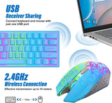 Mambasnake X Ziyou Lang T61 Wireless Gaming Keyboard and Mouse Combo – 61-Key Ergonomic Design with Rainbow LED Backlight