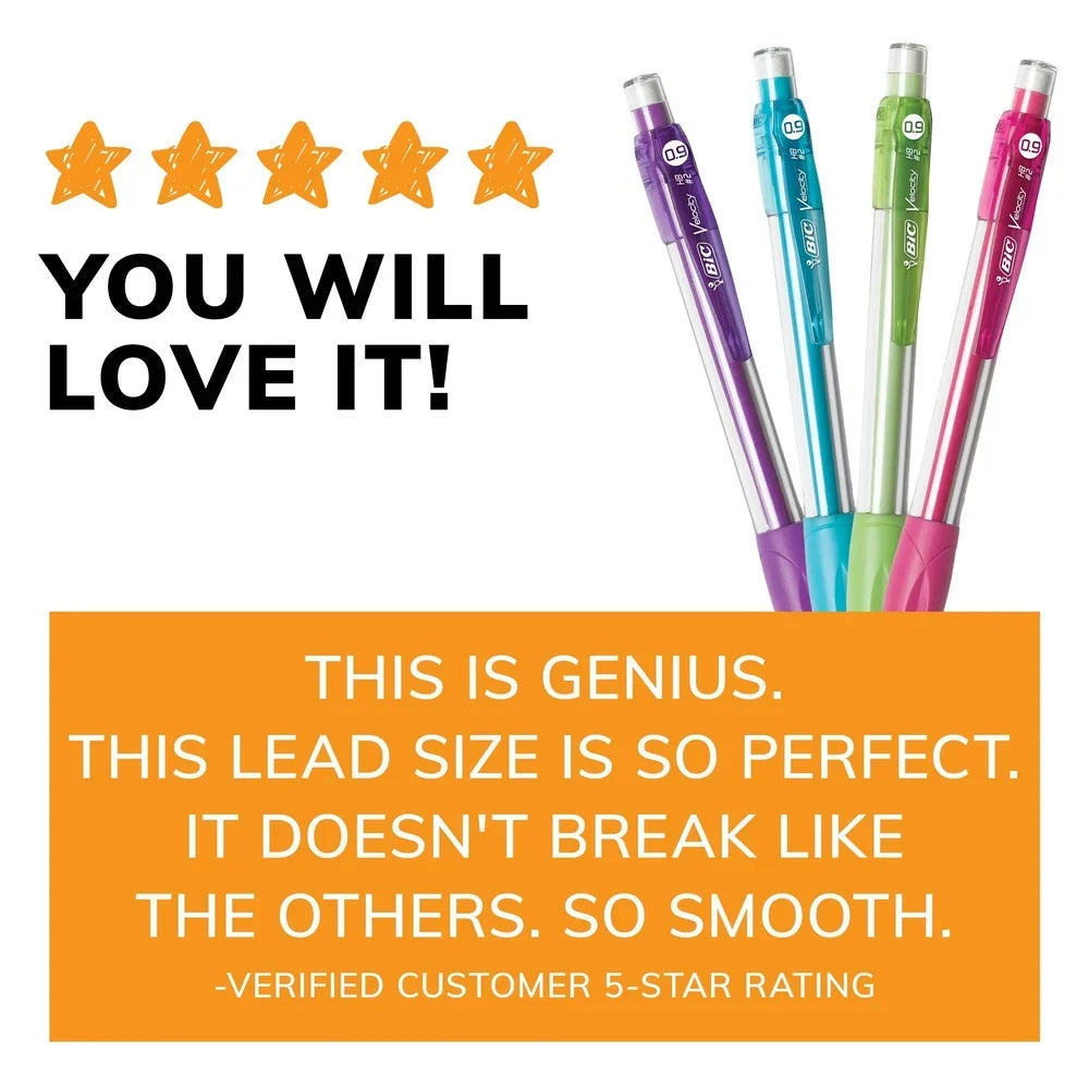 0.9 mm Mechanical Pencils – Shatter-Resistant, Refillable Erasers & Comfortable Grip (4-Pack)